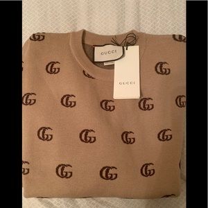 Authentic 2023 GUCCI Tan Men Sweater Size Large